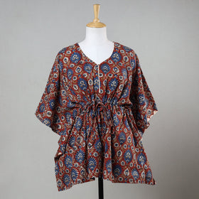  Bagru Block Printed Cotton Kaftan with Tie-Up Waist (Short) 