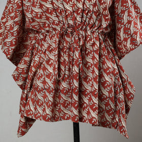  Bagru Block Printed Cotton Kaftan with Tie-Up Waist (Short) 