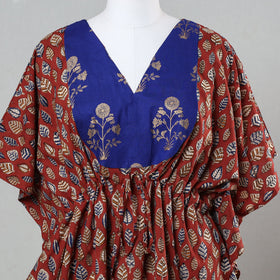 Buy Bagru Block Printed Cotton Kaftan with Tie-Up Waist (Short) Online at iTokri.com