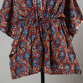  Bagru Block Printed Cotton Kaftan with Tie-Up Waist (Short) 