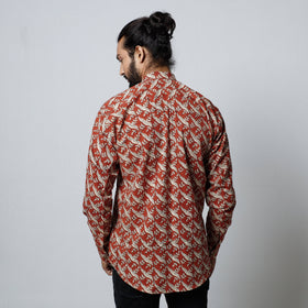 Bagru Block Printed Cotton Men Full Sleeve Shirt 