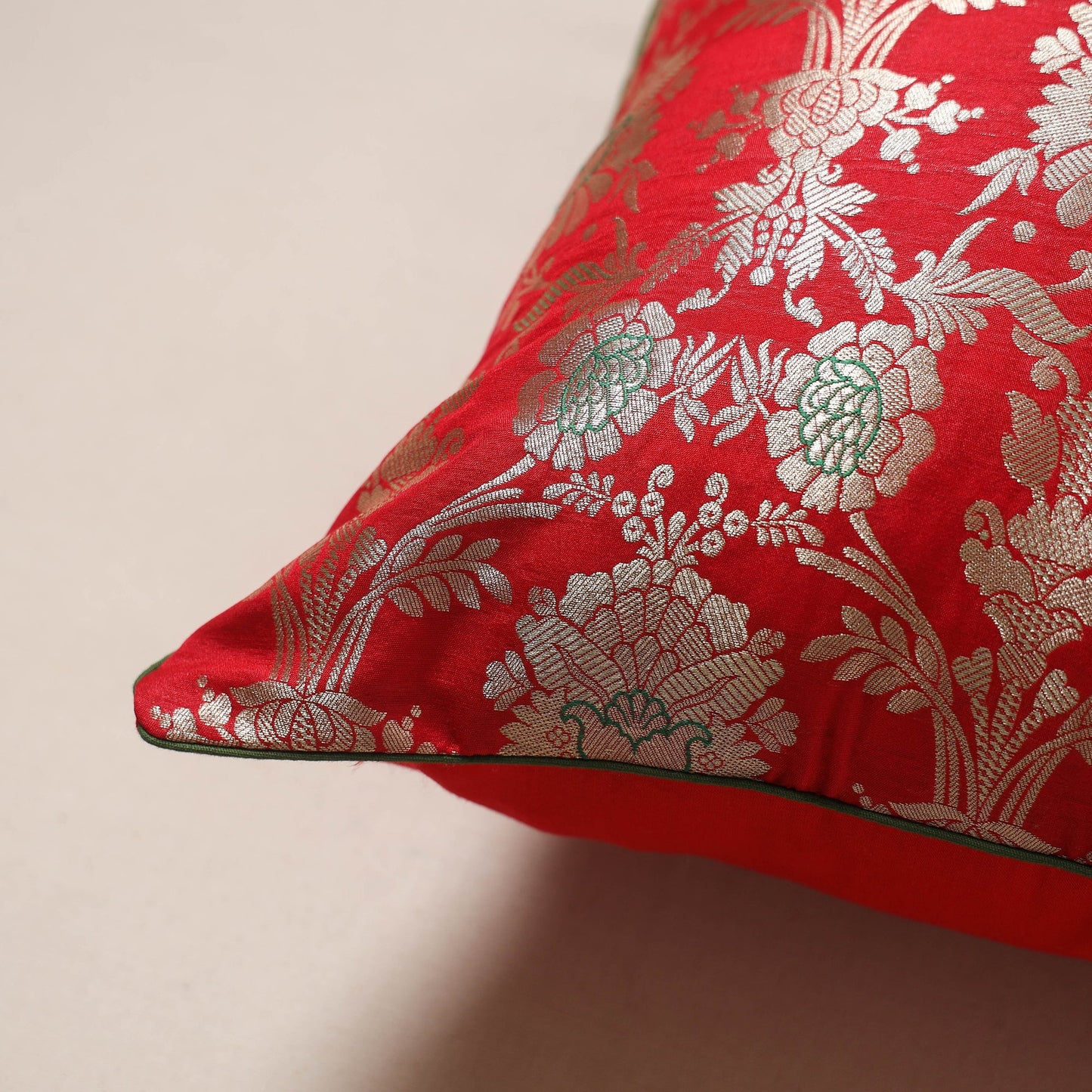 Banarasi silk cushion cover 02 - handcrafted
