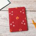 Red Bandhani Cover Handmade Ruled Paper Notebook