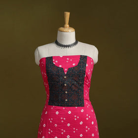 Bandhani patchwork cotton unstitched kurta material (3m) 02