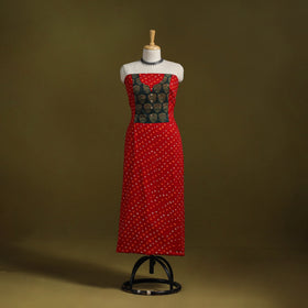 Bandhani patchwork cotton unstitched kurta material (3m) 17