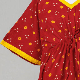  Bandhani Tie-Dye Cotton Kaftan with Tie-Up Waist 