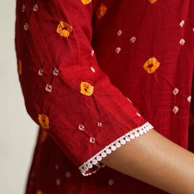 Buy Bandhani Tie-Dye Cotton A-Line Kurta for Women