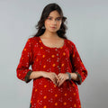  Bandhani Tie-dye Cotton Long Straight Kurta for Women