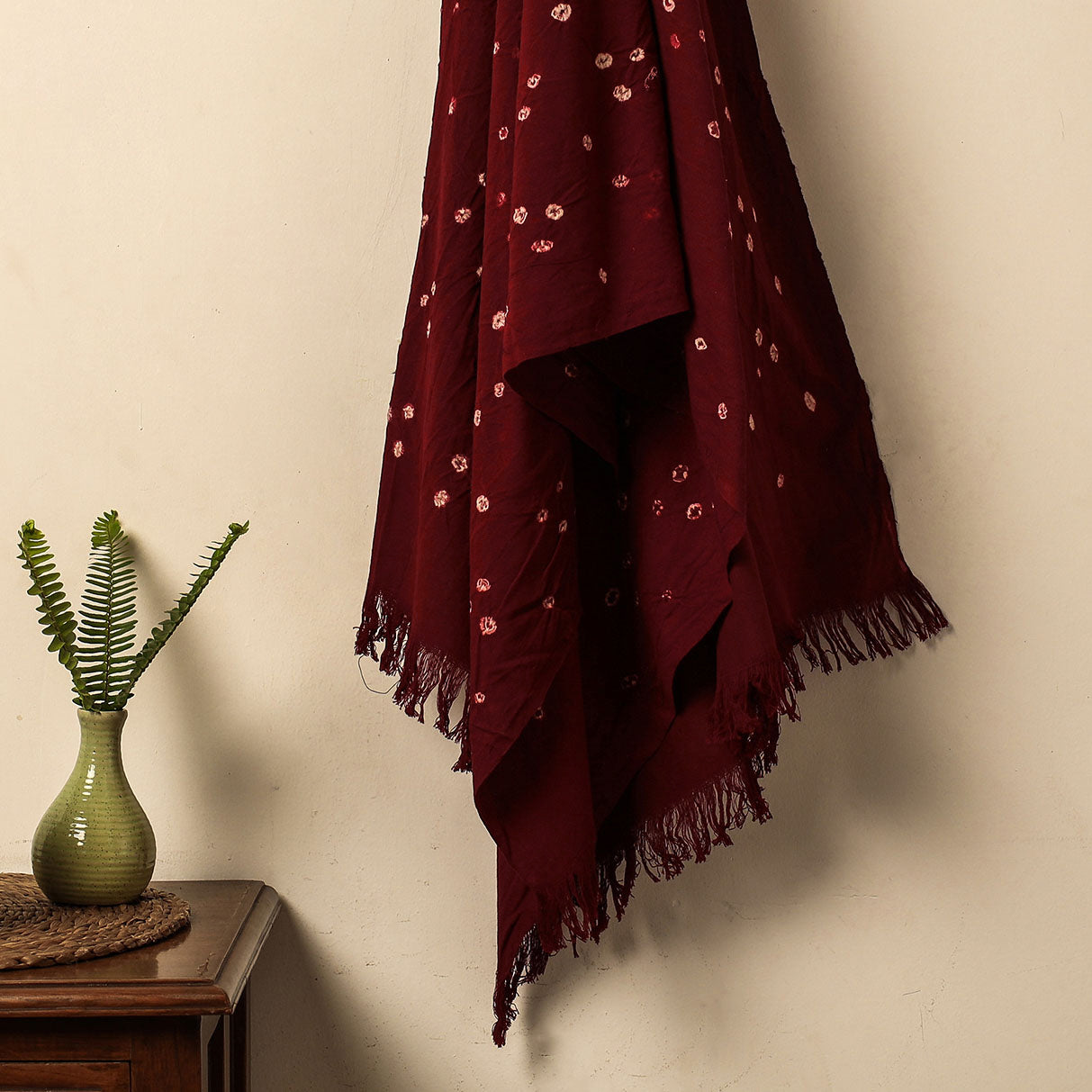 Red - Bandhani Tie-Dye Handloom Cotton Towel | iTokri