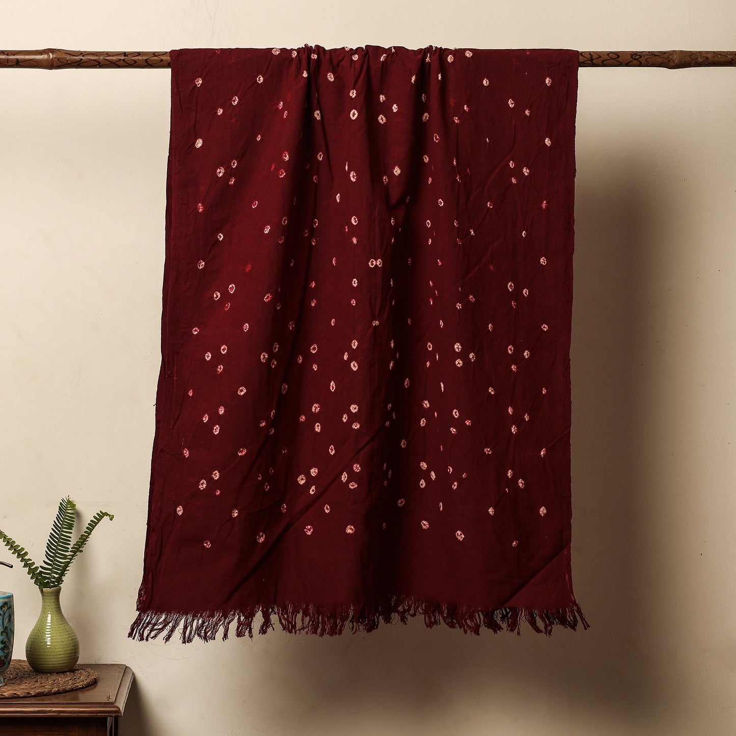 Red - Bandhani Tie-Dye Handloom Cotton Towel | iTokri
