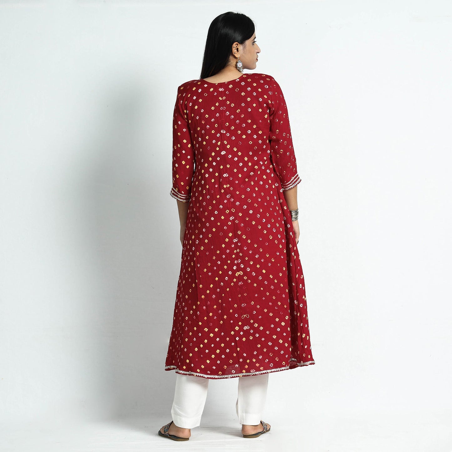 bandhani silk kurta