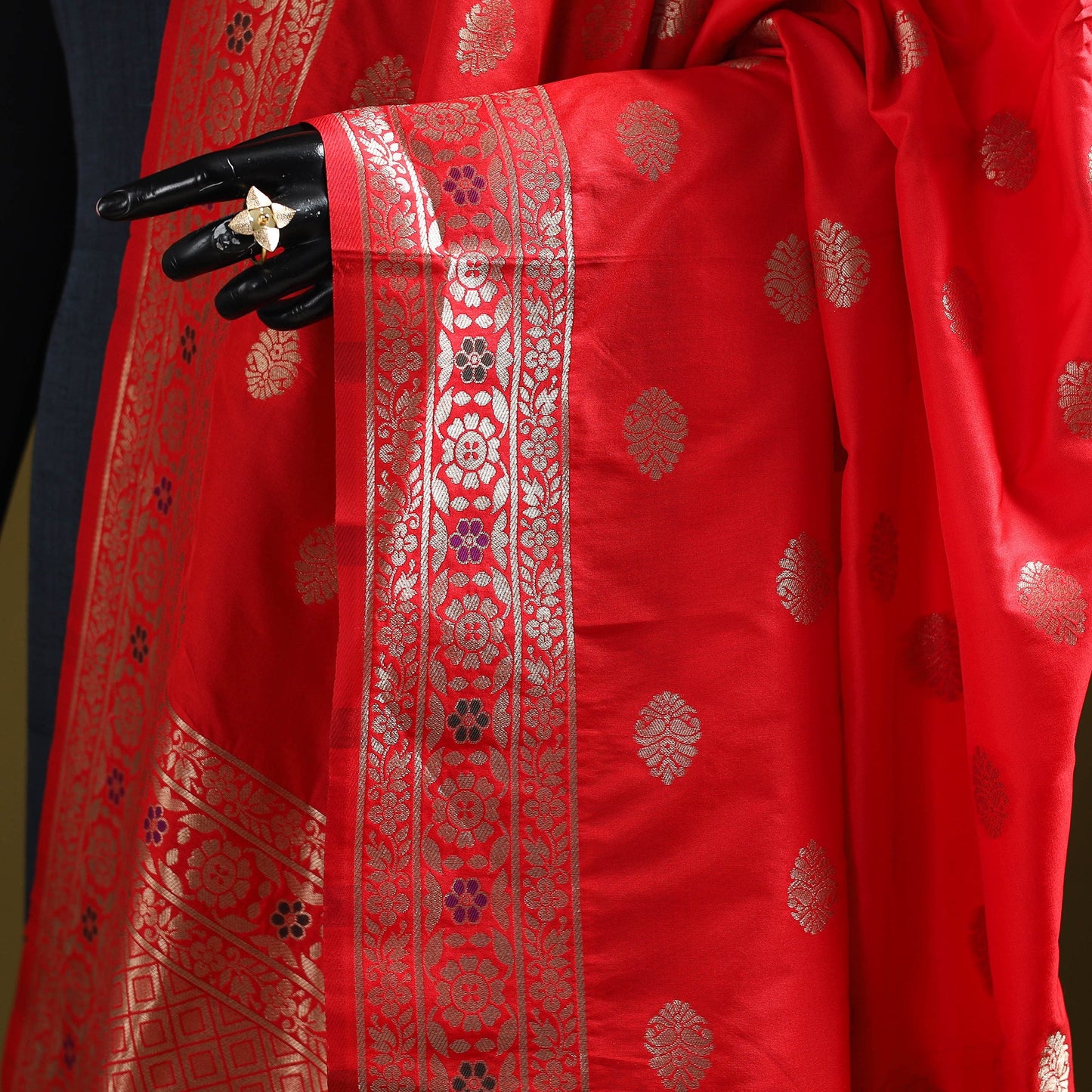 Purple - bangalore silk paithani dupatta 01 - handcrafted