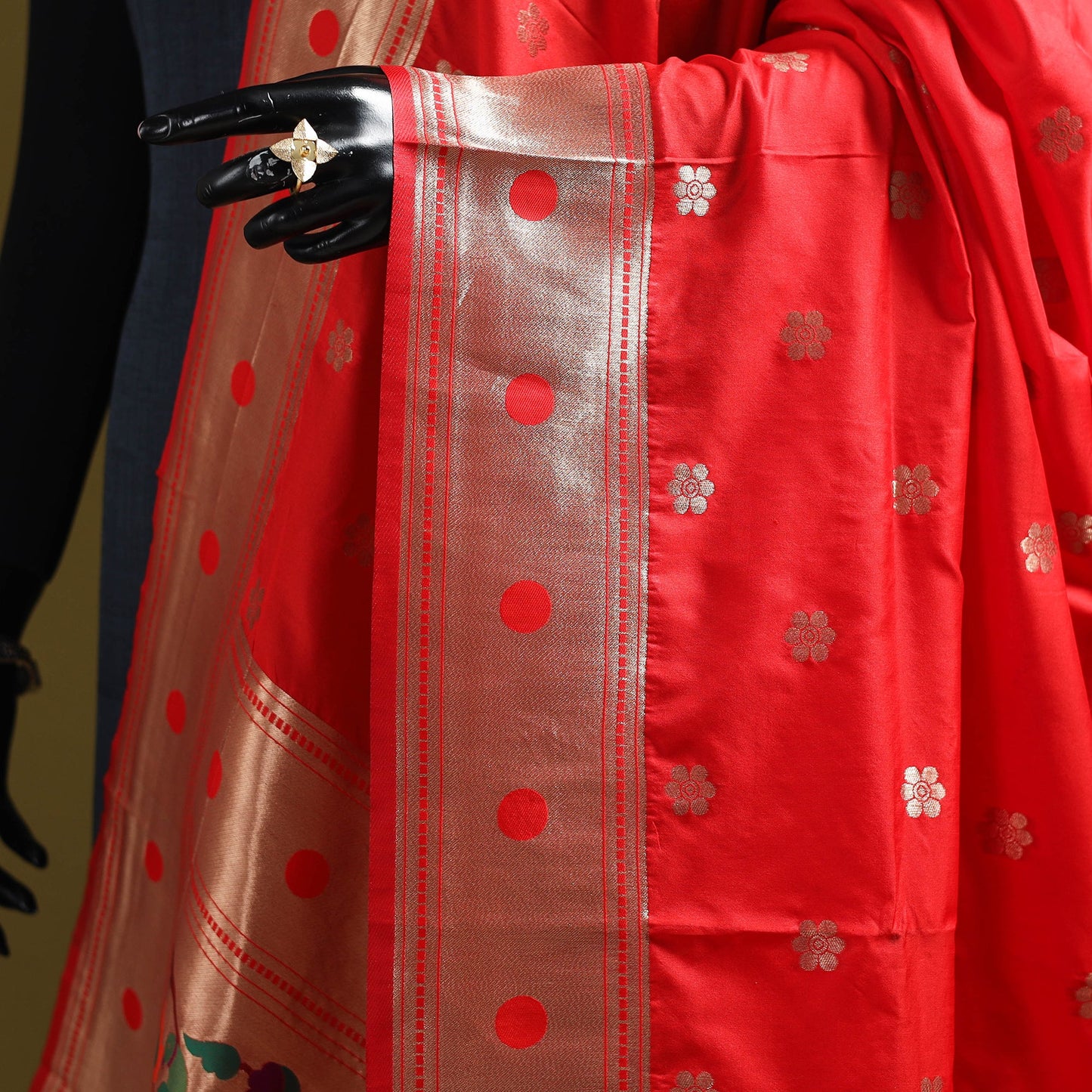 Purple - bangalore silk paithani dupatta 02 - handcrafted