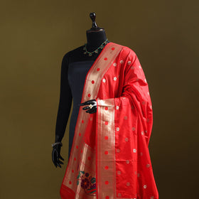 Purple - bangalore silk paithani dupatta 02 - handcrafted