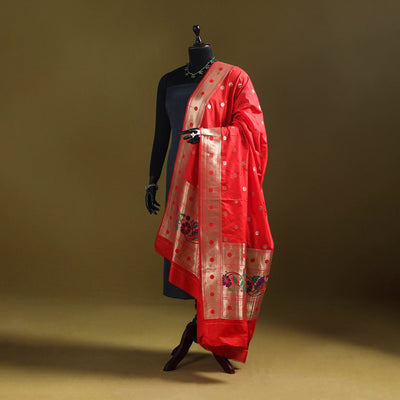 Purple - bangalore silk paithani dupatta 02 - handcrafted