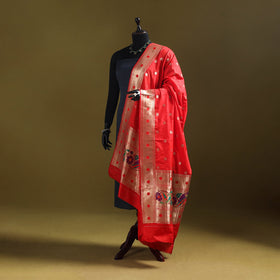 Purple - bangalore silk paithani dupatta 02 - handcrafted