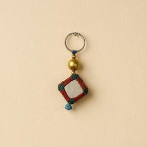 Red Banjara Embroidery Handmade Keychain 