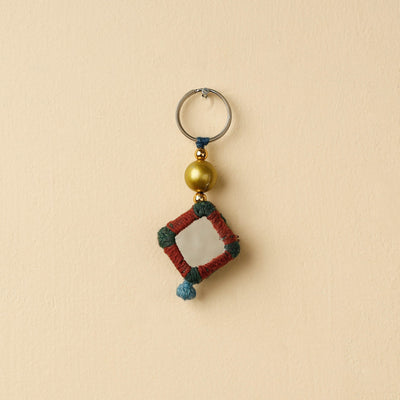 Red Banjara Embroidery Handmade Keychain 