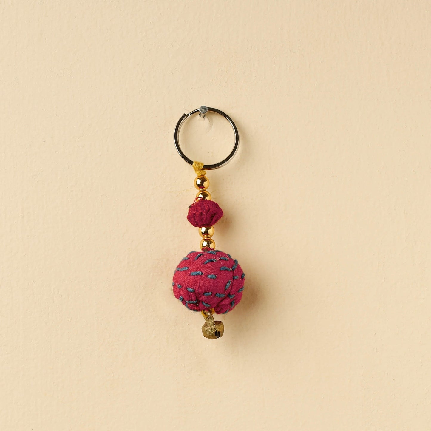 Red Banjara Embroidery Handmade Keychain 