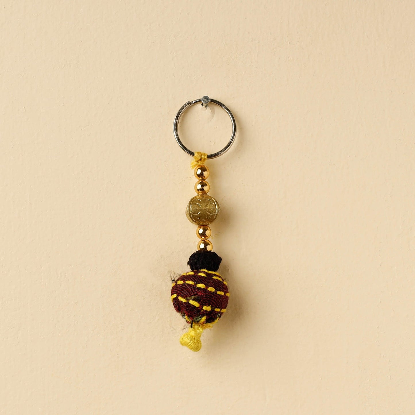 Red Banjara Embroidery Handmade Keychain 