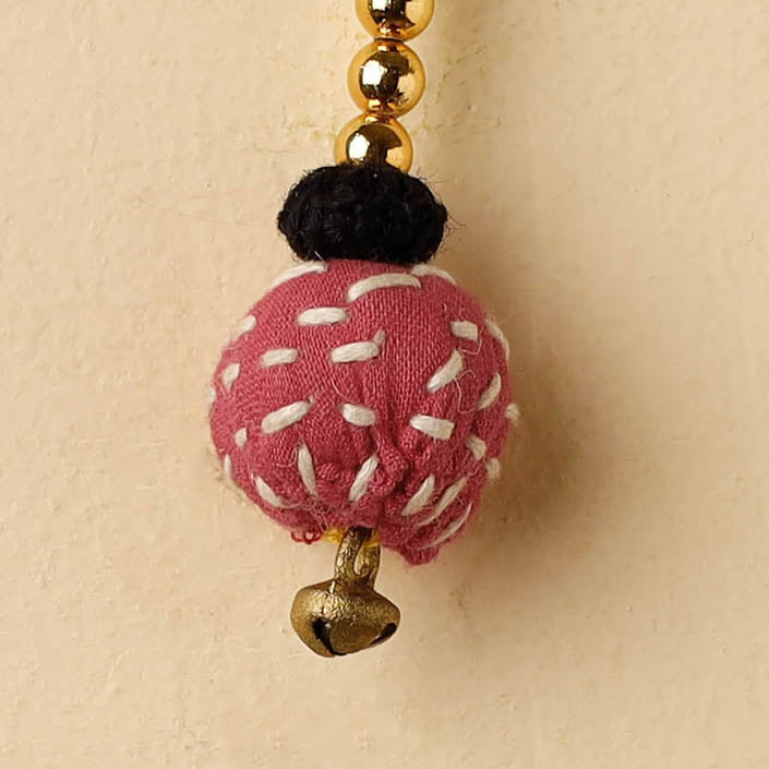 Red Banjara Embroidery Handmade Keychain 