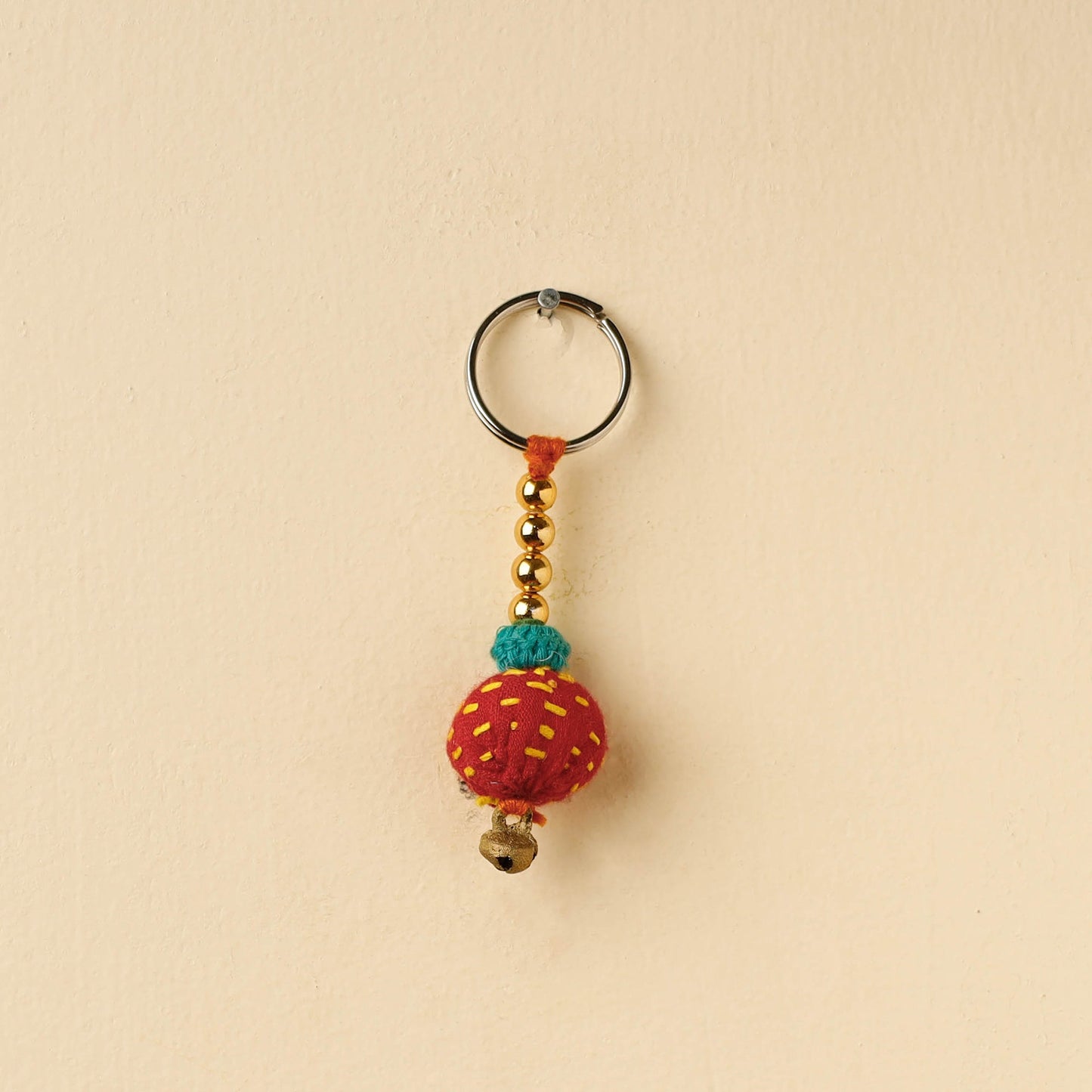 Red Banjara Embroidery Handmade Keychain 