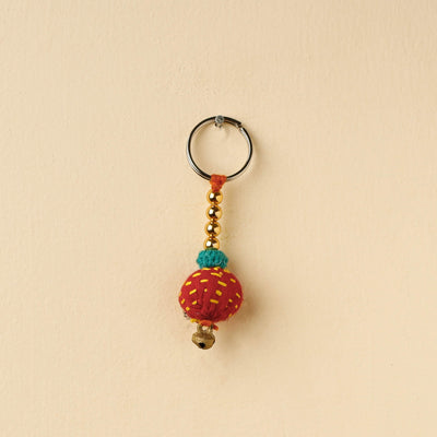 Red Banjara Embroidery Handmade Keychain 