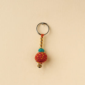 Red Banjara Embroidery Handmade Keychain 