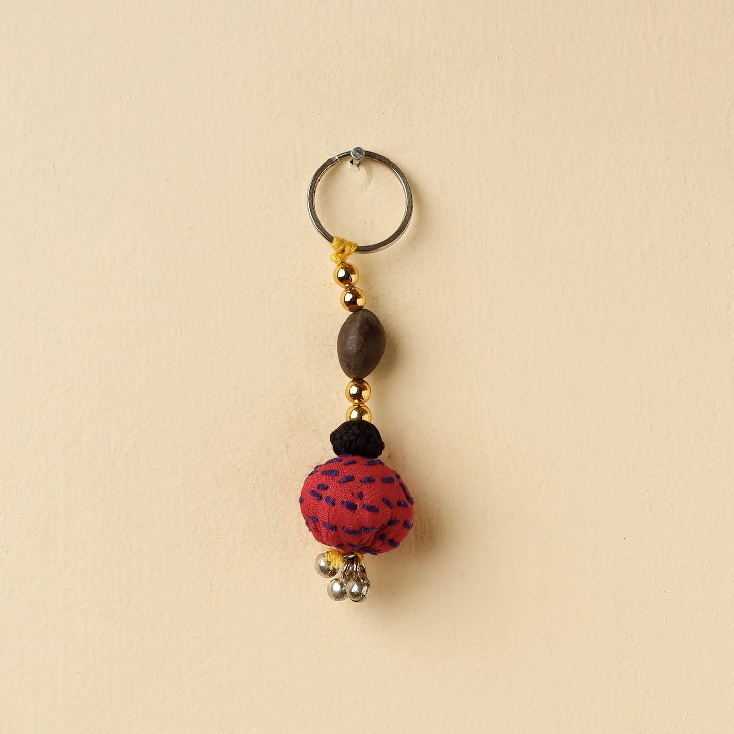  Red Banjara Embroidery Handmade Keychain 