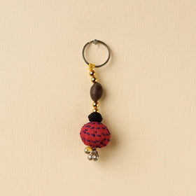  Red Banjara Embroidery Handmade Keychain 