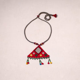 Banjara embroidery mirror & bead work handmade necklace 05