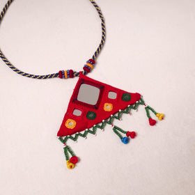 Banjara embroidery mirror & bead work handmade necklace 05