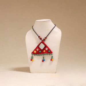 Banjara embroidery mirror & bead work handmade necklace 05
