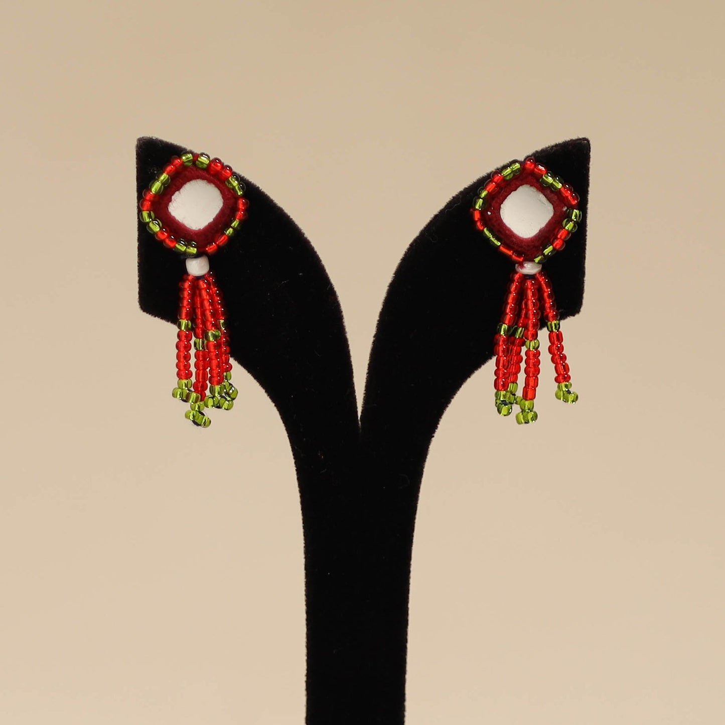 Banjara embroidery mirror work handmade earrings 11