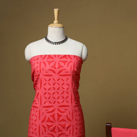 Barmer applique cut work cotton 3pc unstitched dress