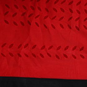 Buy Red 3pc Cut Work Cotton Barmer Applique Dress Material