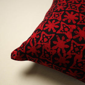 Red Batik Print Cotton Cushion Cover
