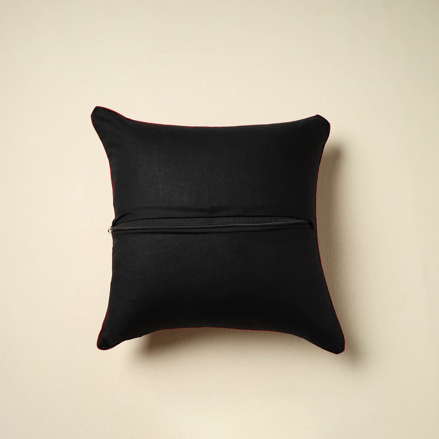 Red Batik Print Cotton Cushion Cover