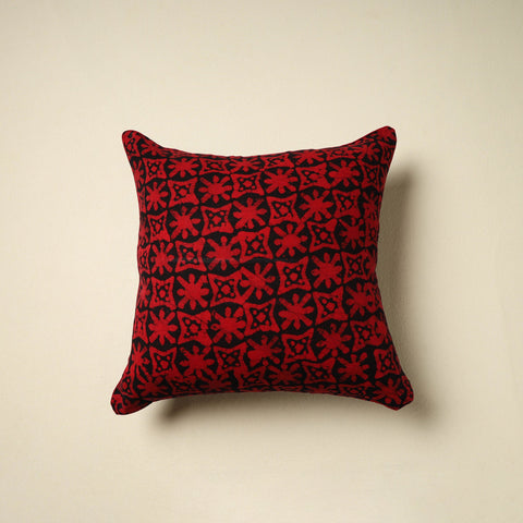 Red Batik Print Cotton Cushion Cover