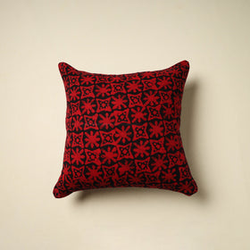 Red Batik Print Cotton Cushion Cover