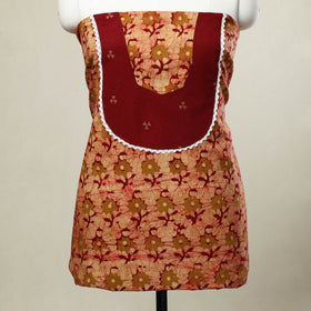 Buy Red Batik Print Patchwork Cotton Kurta Material