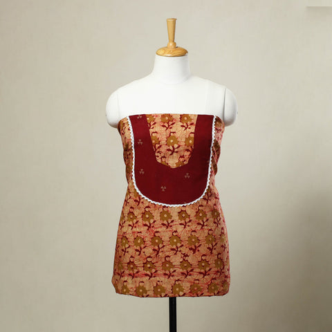 Buy Red Batik Print Patchwork Cotton Kurta Material