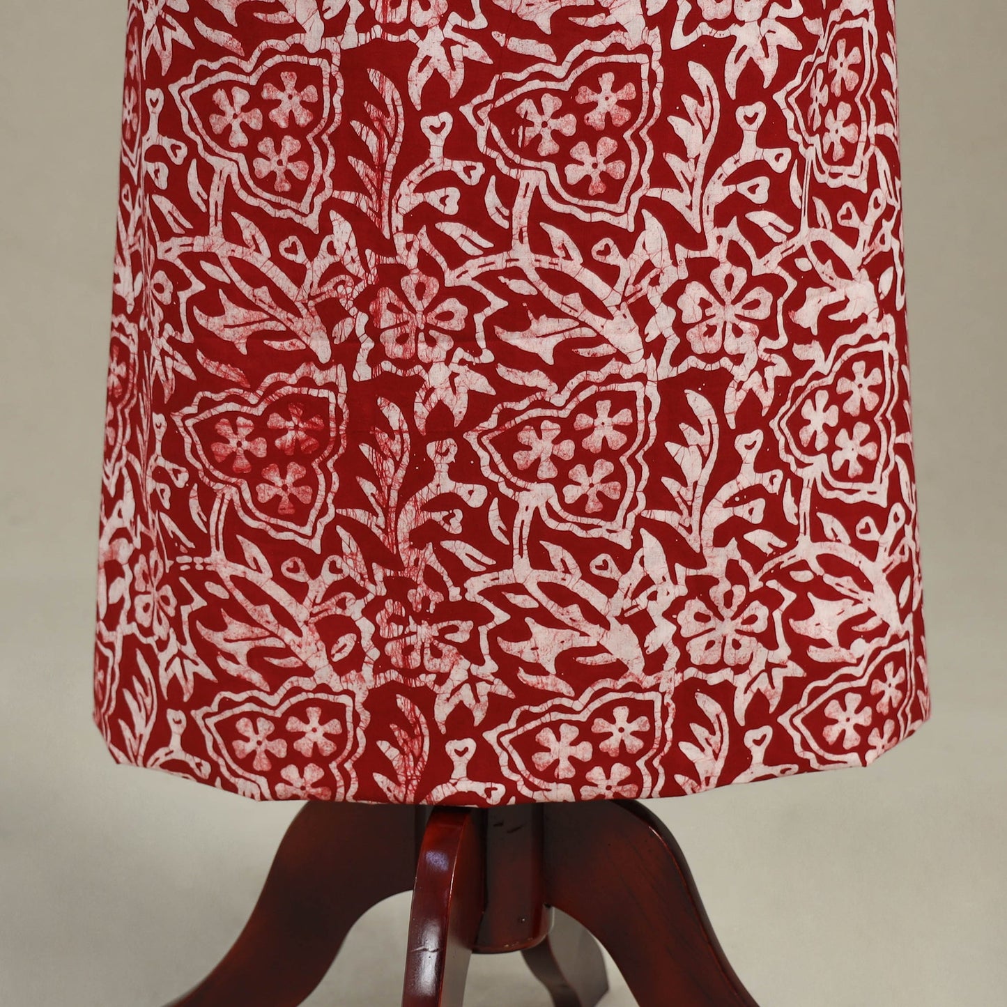 Red - batik patchwork cotton unstitched kurta material