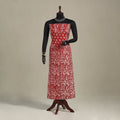 Red - batik patchwork cotton unstitched kurta material