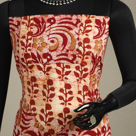 Red - batik patchwork cotton unstitched kurta material