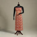 Red - batik patchwork cotton unstitched kurta material