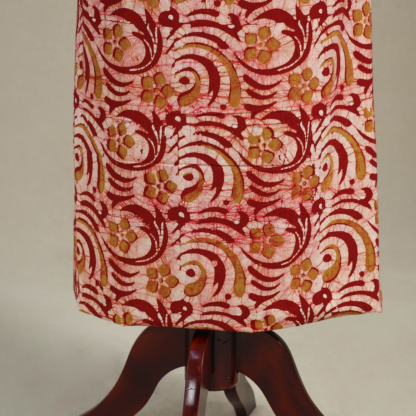 Red - batik patchwork cotton unstitched kurta material