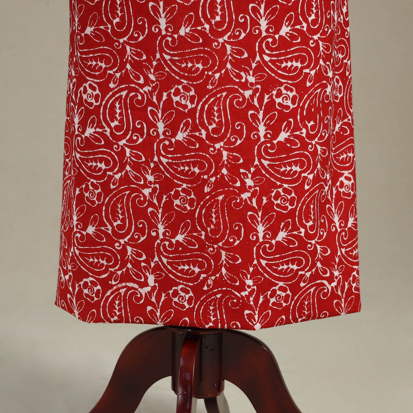 Red - batik patchwork cotton unstitched kurta material