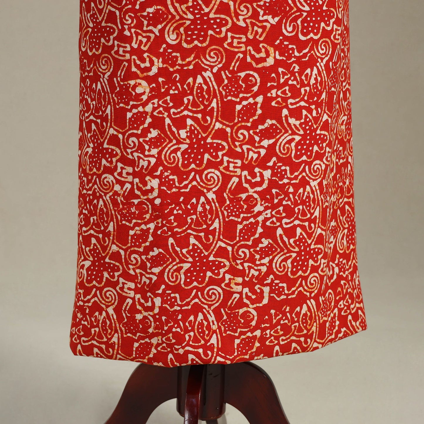 Red - batik patchwork cotton unstitched kurta material