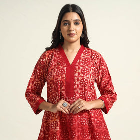 Buy  Batik Printed Cotton Kurta with Palazzo Set Online l iTokri.com